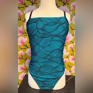 Blue Patterned Women's Swimsuit